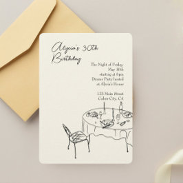 Invitación Cena de cumpleaños para Fiesta de cumpleaños númer