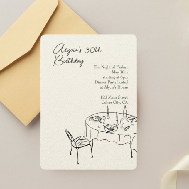 Invitación Cena de cumpleaños para Fiesta de cumpleaños númer (Subido por el creador)