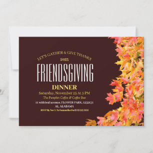 Invitación Cena de Día de Acción de Gracias de Friendsending 