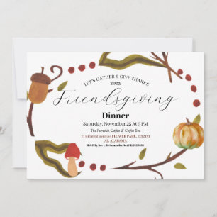 Invitación Cena de Día de Acción de Gracias de Friendsending