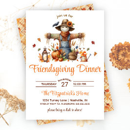 Invitación Cena de Día de Acción de Gracias Scarecrow Friends