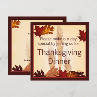 Invitación Cena de diseño de la cosecha de Acción de Gracias
