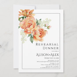Invitación Cena de elegante oeach peony con flores
