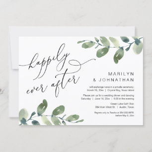 Invitación Cena de Elopement Felices para Siempre Eucalipto