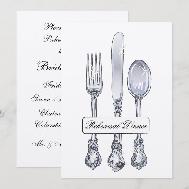 Invitación Cena de ensayo (Anverso / Reverso)