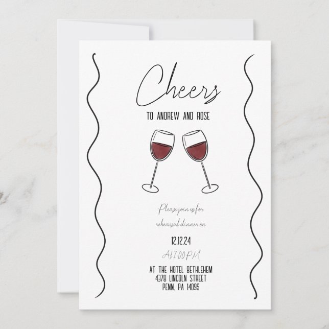 Invitación Cena de ensayo (Anverso)