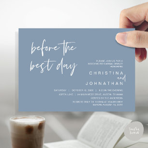 Invitación Cena de ensayo boda, antes del mejor día