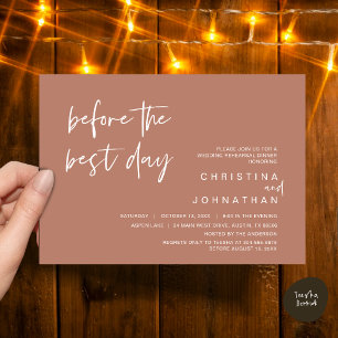 Invitación Cena de ensayo boda, antes del mejor día