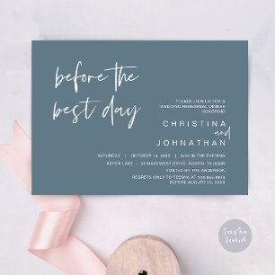 Invitación Cena de ensayo boda, antes del mejor día