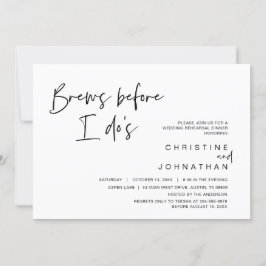 Invitación Cena de ensayo boda, breves antes que yo