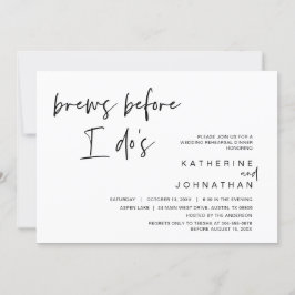 Invitación Cena de ensayo boda, breves antes que yo