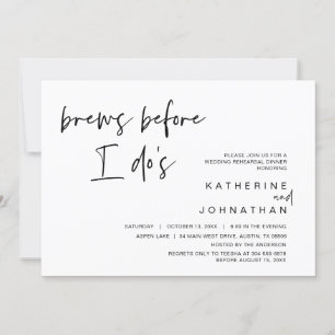 Invitación Cena de ensayo boda, breves antes que yo