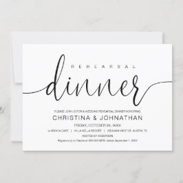 Invitación Cena de ensayo boda, caligrafía moderna