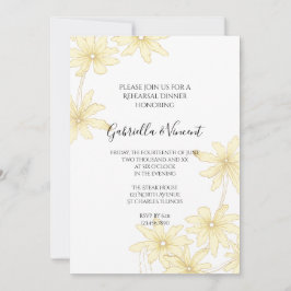 Invitación Cena de ensayo Boda de marrones amarillos pálidos