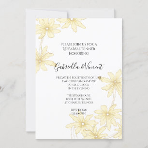 Invitación Cena de ensayo Boda de marrones amarillos pálidos