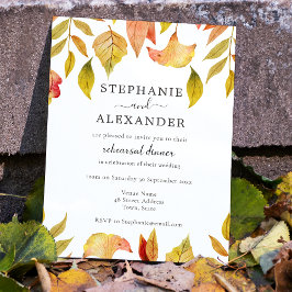 Invitación Cena de ensayo Boda de otoño en otoño