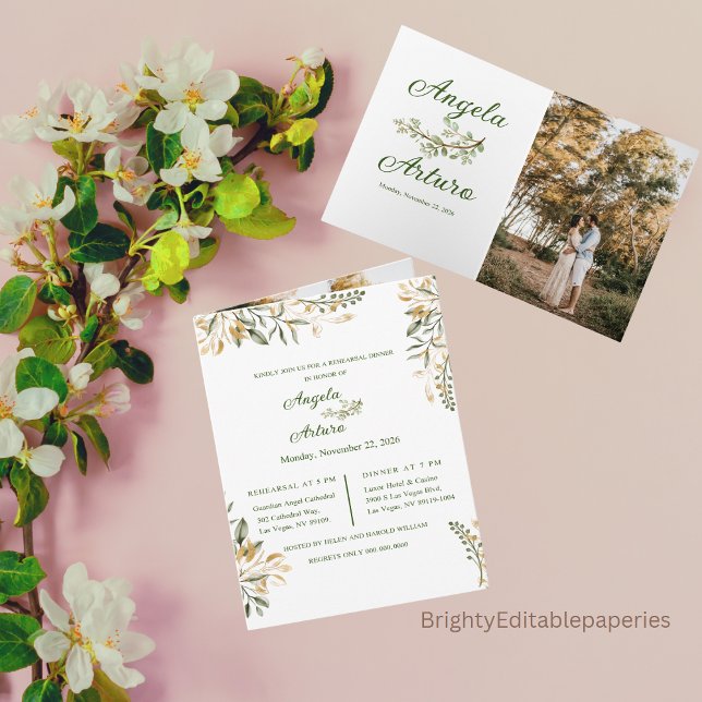 Invitación Cena de ensayo Boda editable (Subido por el creador)