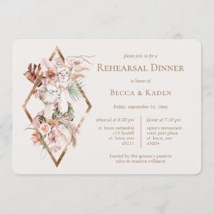 Invitación Cena de ensayo Boda Llamas