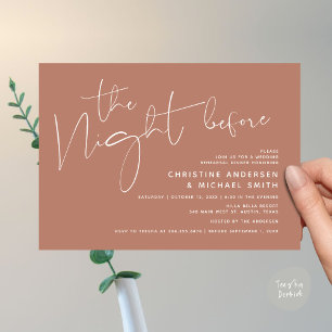 Invitación Cena de ensayo Boda moderna, la noche anterior