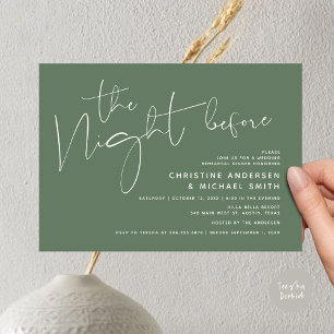 Invitación Cena de ensayo Boda moderna, la noche anterior