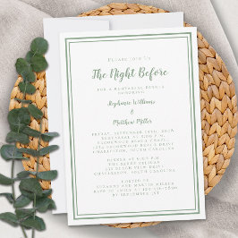 Invitación Cena de ensayo Boda noche antes | Sage Green