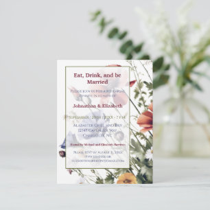 Invitación Cena de ensayo Boda Wildflowers