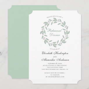 Invitación Cena de ensayo botánico. Boda de verano