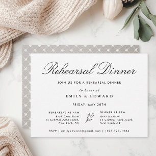 Invitación Cena de Ensayo Botánico Clásico Elegante