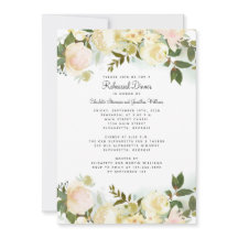 Cena de Ensayo Chic Elegante Floral Blanco Boda