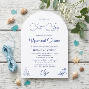 Invitación Cena de Ensayo Chic Just Love Sea Life