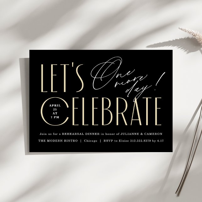 Invitación Cena de Ensayo Chic Tipografía Moderna (Subido por el creador)