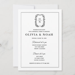 INVITACIÓN CENA DE ENSAYO CLÁSICA ELEGANT NEGRA Y BLANCA