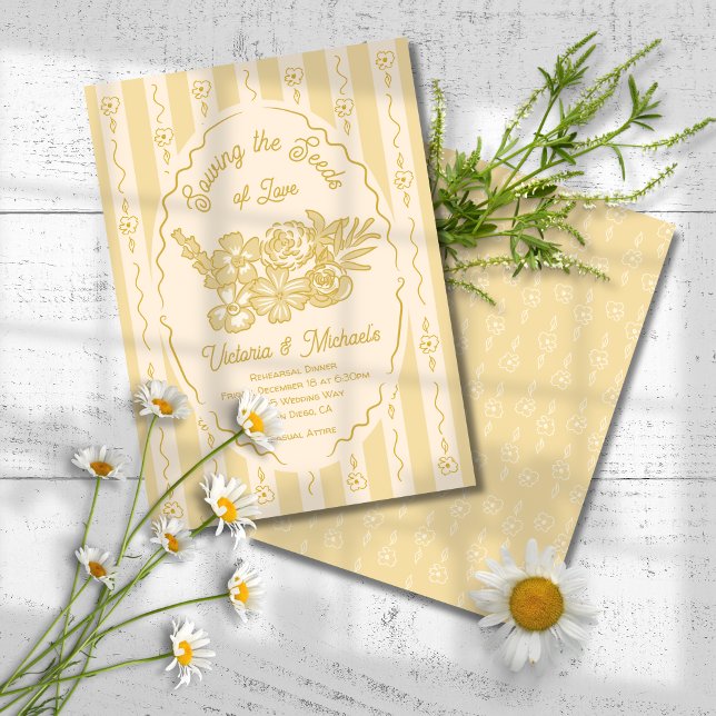 Invitación Cena de ensayo con empaque de flores silvestres di (Subido por el creador)