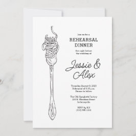 Invitación Cena de ensayo con espaguetis 