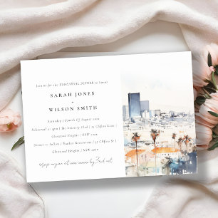 Invitación Cena de ensayo de acuarela de Los Ángeles Californ