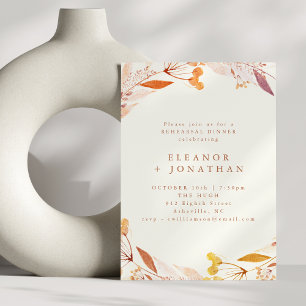 Invitación Cena de ensayo de acuarela floral boho de otoño
