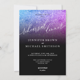 Invitación Cena de Ensayo de Acuarela Rosa Brillante Teal
