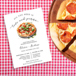 Invitación Cena de ensayo de amor y pizza