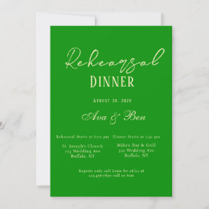 Invitación Cena de ensayo de apio y verde forestal