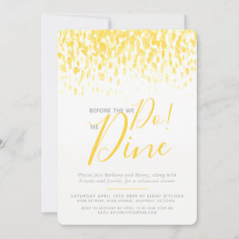 Invitación Cena de ensayo de arte de dab amarillo soleado ant