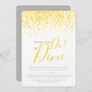 Invitación Cena de ensayo de arte de dab amarillo soleado ant