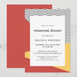 Invitación Cena de ensayo de arte pop al estilo Memphis de lo