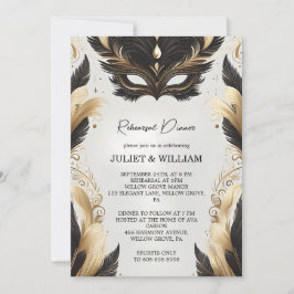 Invitación Cena de ensayo de baile de máscaras de vómitos de 