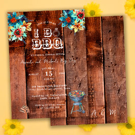 Invitación Cena de ensayo de BBQ para parejas en el patio tra