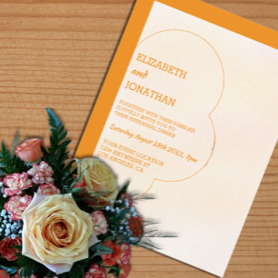Invitación Cena de ensayo de boda al atardecer naranja