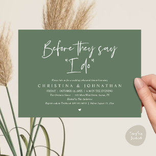 Invitación Cena de Ensayo de Boda, Antes de que Digan "Sí, Qu