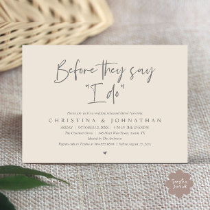 Invitación Cena de Ensayo de Boda, Antes de que Digan "Sí, Qu