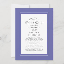 Invitación Cena de ensayo de boda azul elegante