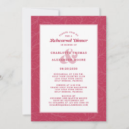 Invitación Cena de ensayo de boda blanca azul polvoriento mod
