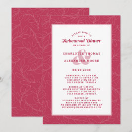 Invitación Cena de ensayo de boda blanca azul polvoriento mod